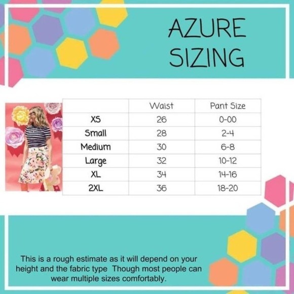 Lularoe Azure Skirt Blue Orange Geometric Medium - Picture 6 of 6